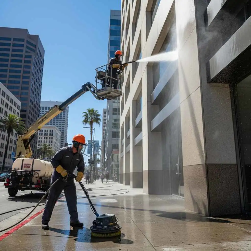 commercial pressure washing project